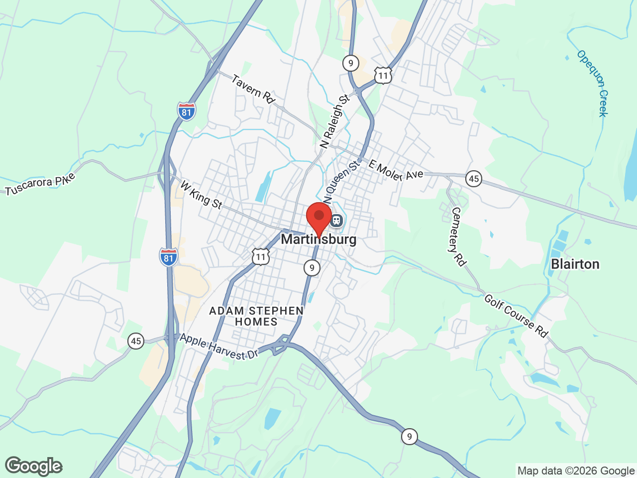 Map of Martinsburg, WV